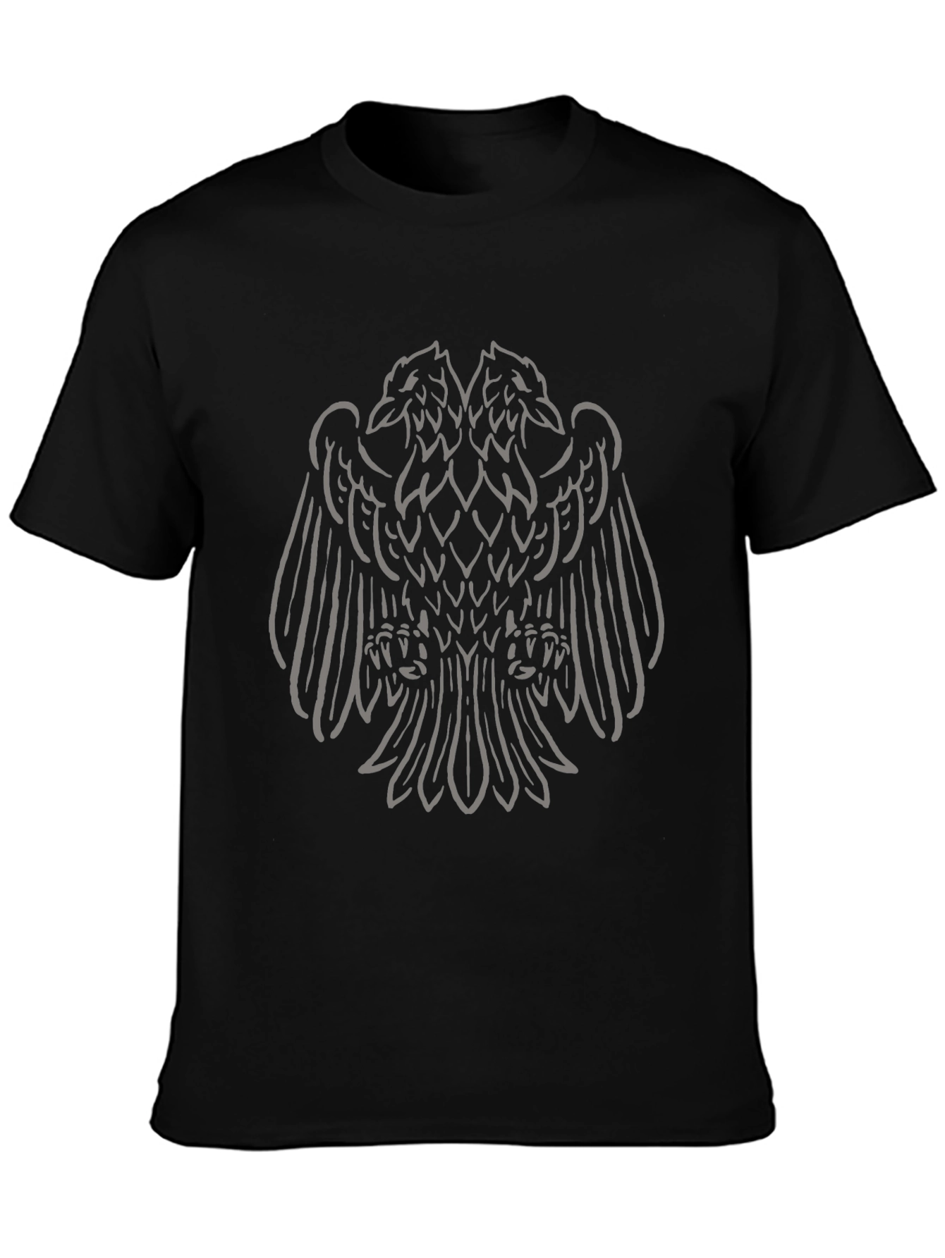 Black T-Shirt with Double-Headed Eagle Graphic