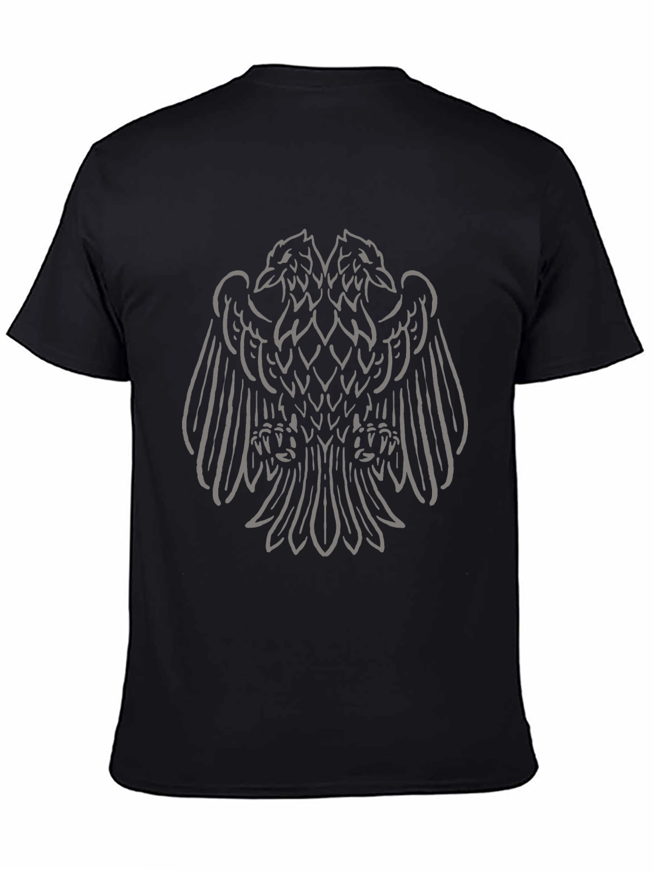 Black T-Shirt with Double-Headed Eagle Graphic
