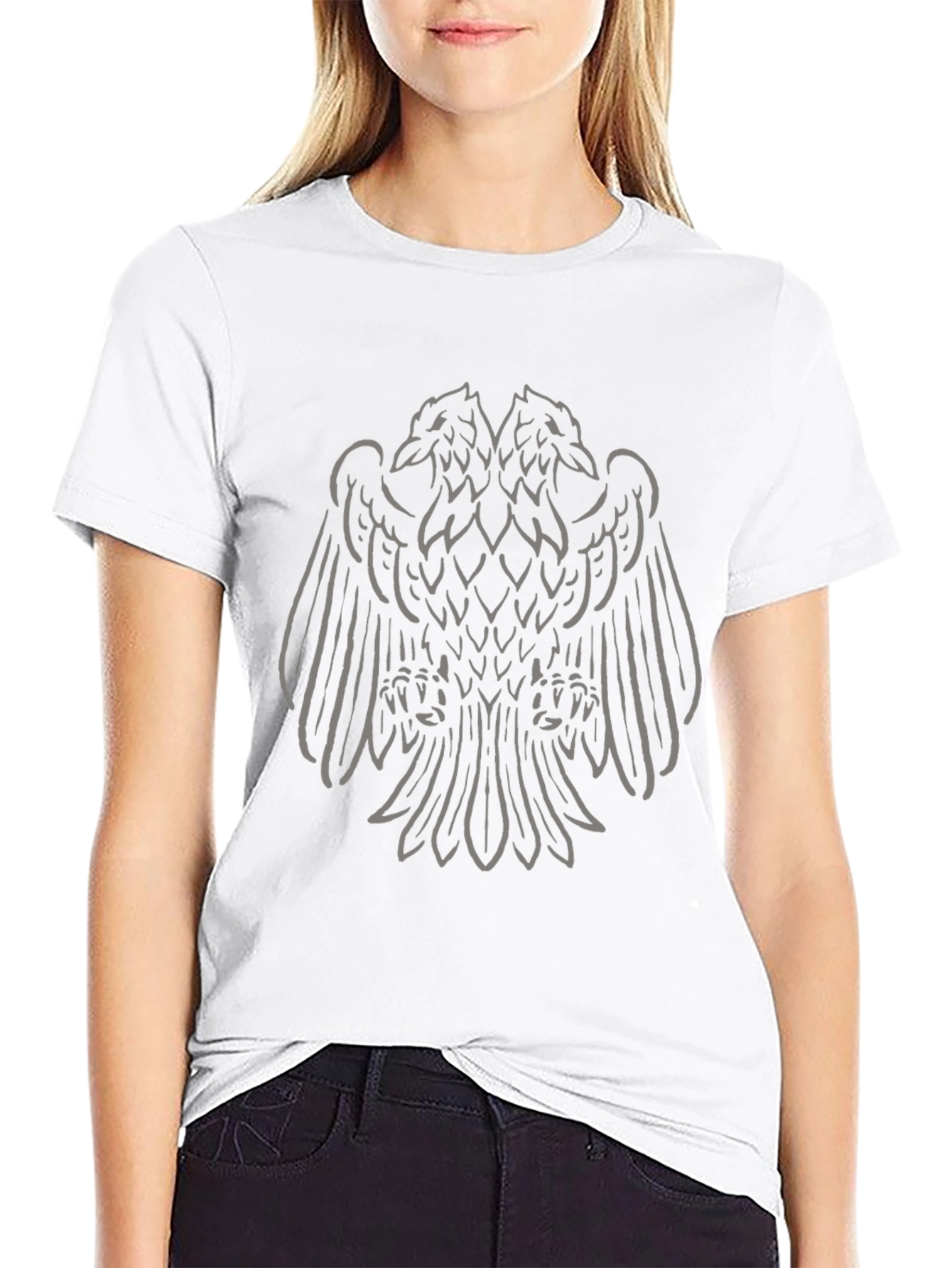 Black T-Shirt with Double-Headed Eagle Graphic
