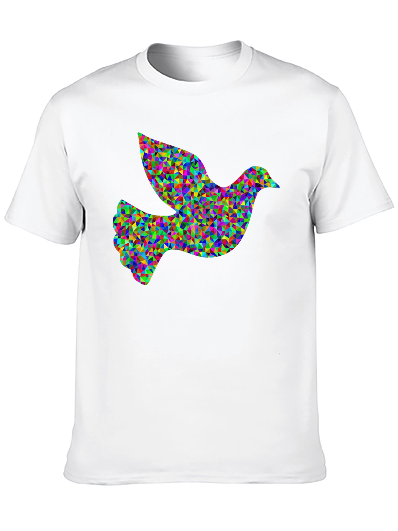 Geometric Dove Graphic Black T-Shirt