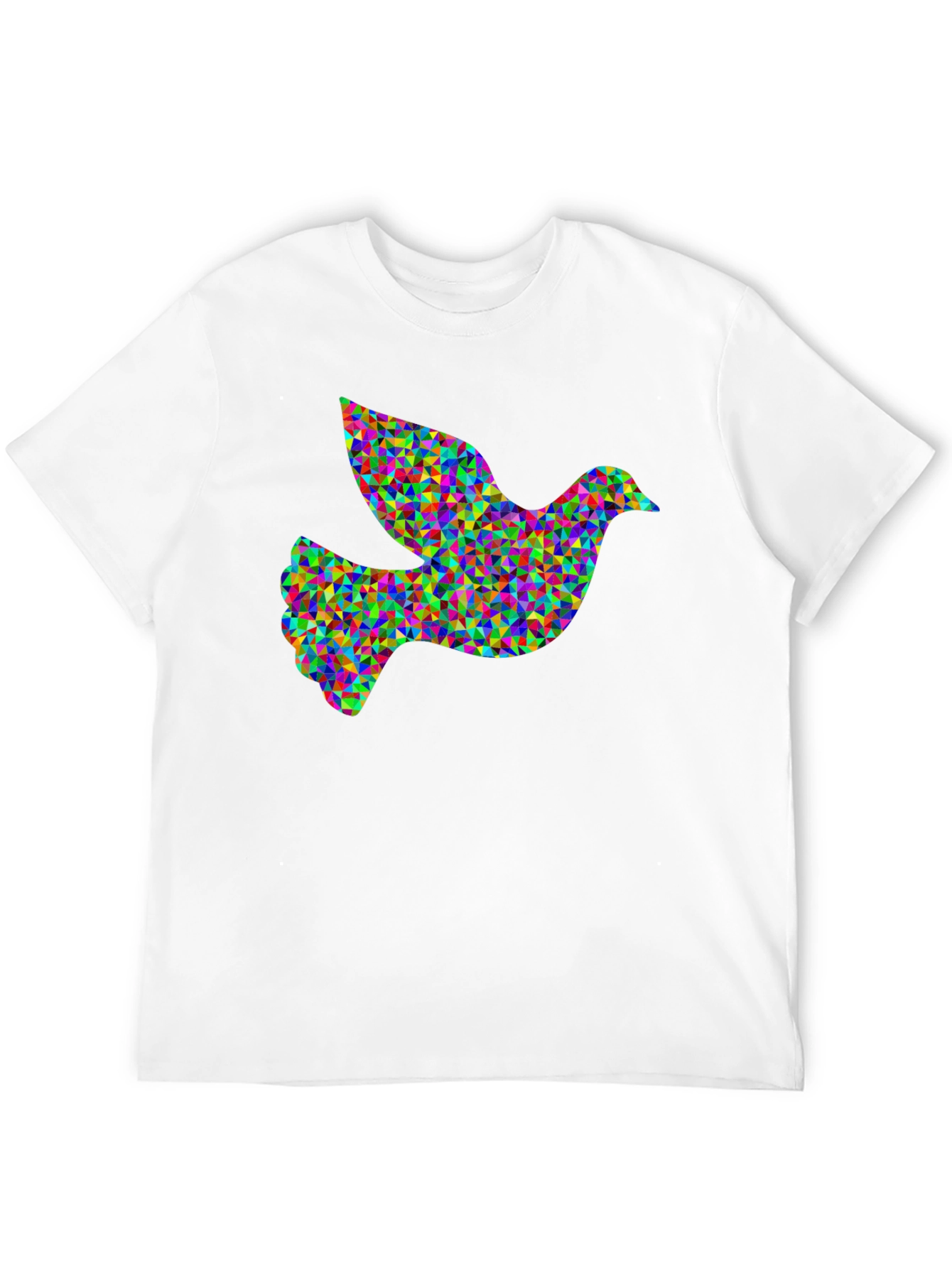 Geometric Dove Graphic Black T-Shirt