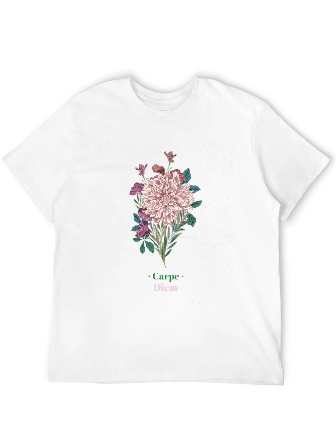 Floral Carpe Diem Graphic Black T-Shirt