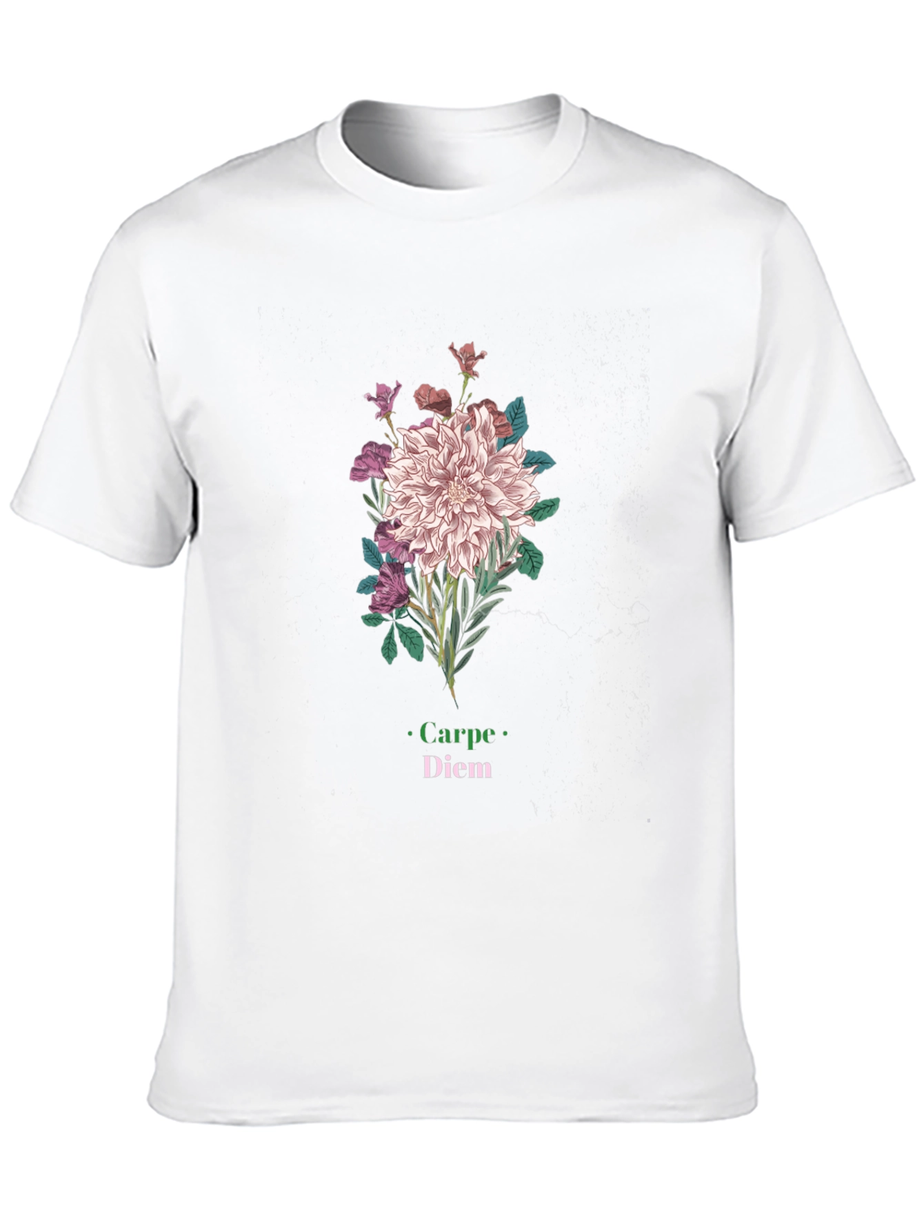 Floral Carpe Diem Graphic Black T-Shirt
