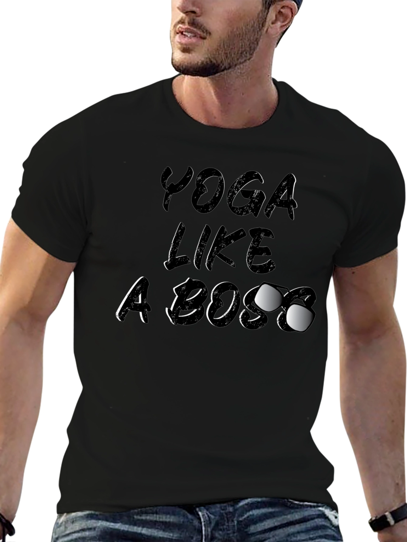 Yoga Like a Boss Graphic Tee - Black