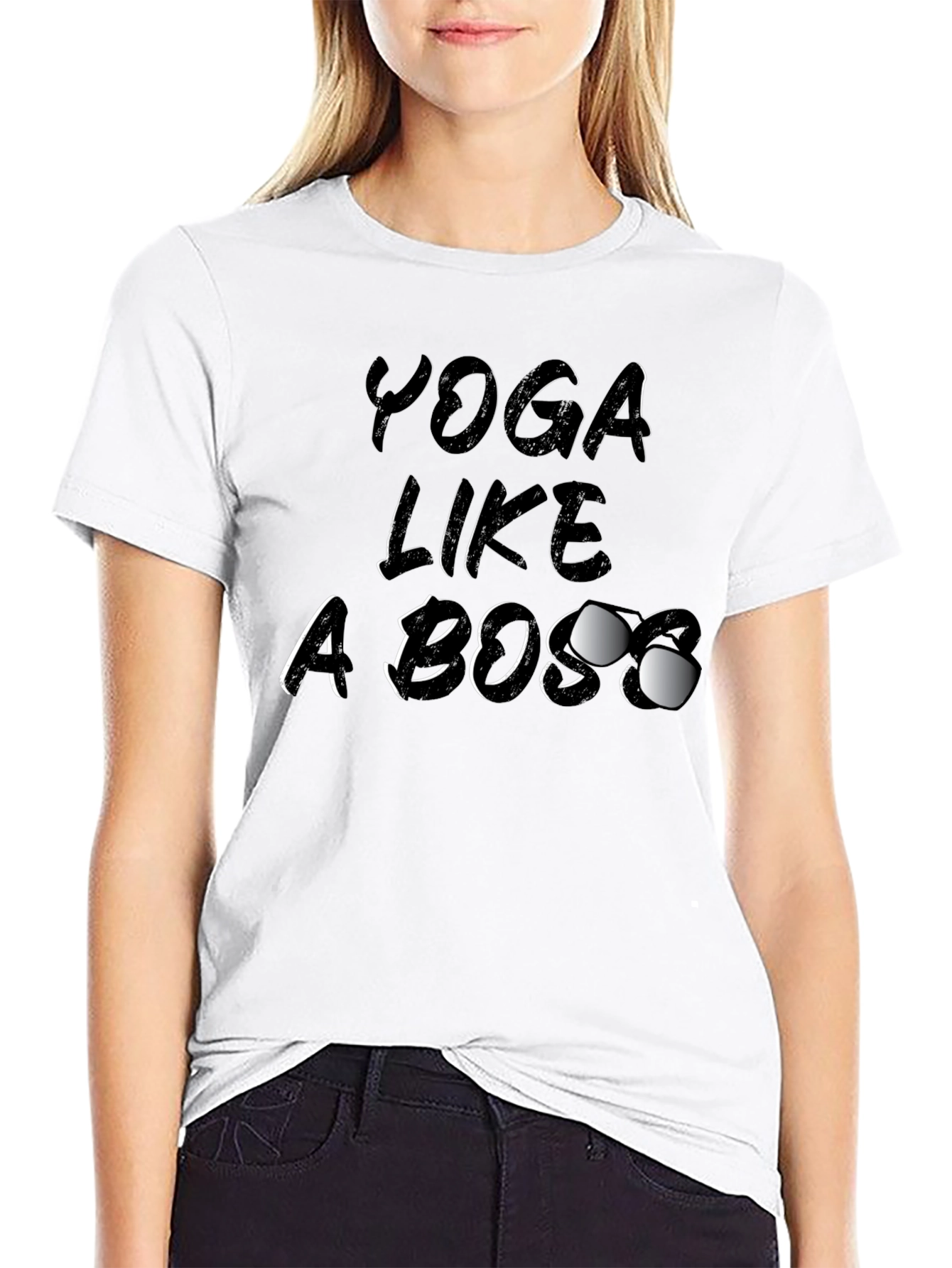 Yoga Like a Boss Graphic Tee - Black