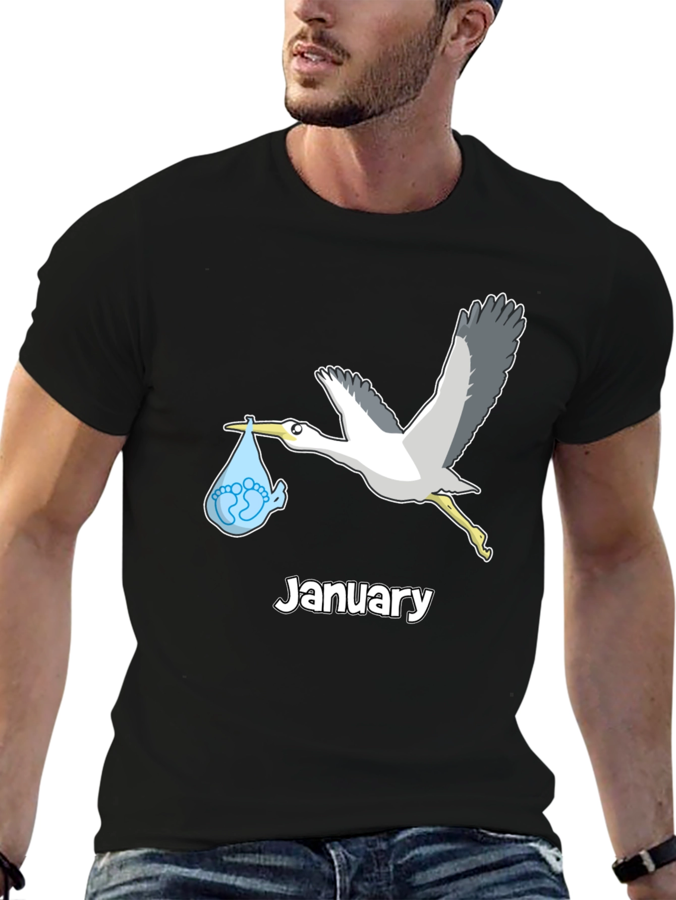 January Stork Baby T-Shirt