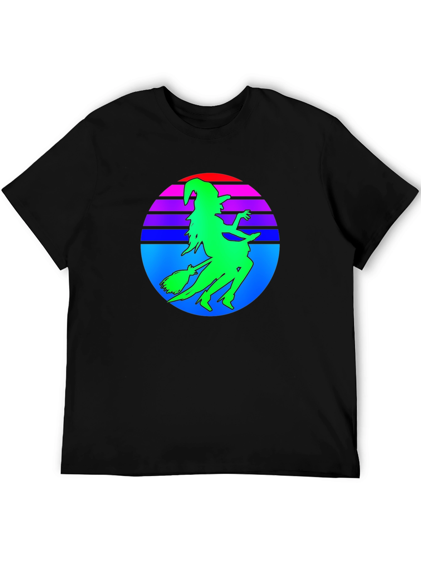 Retro Witch Silhouette T-Shirt - Halloween Style