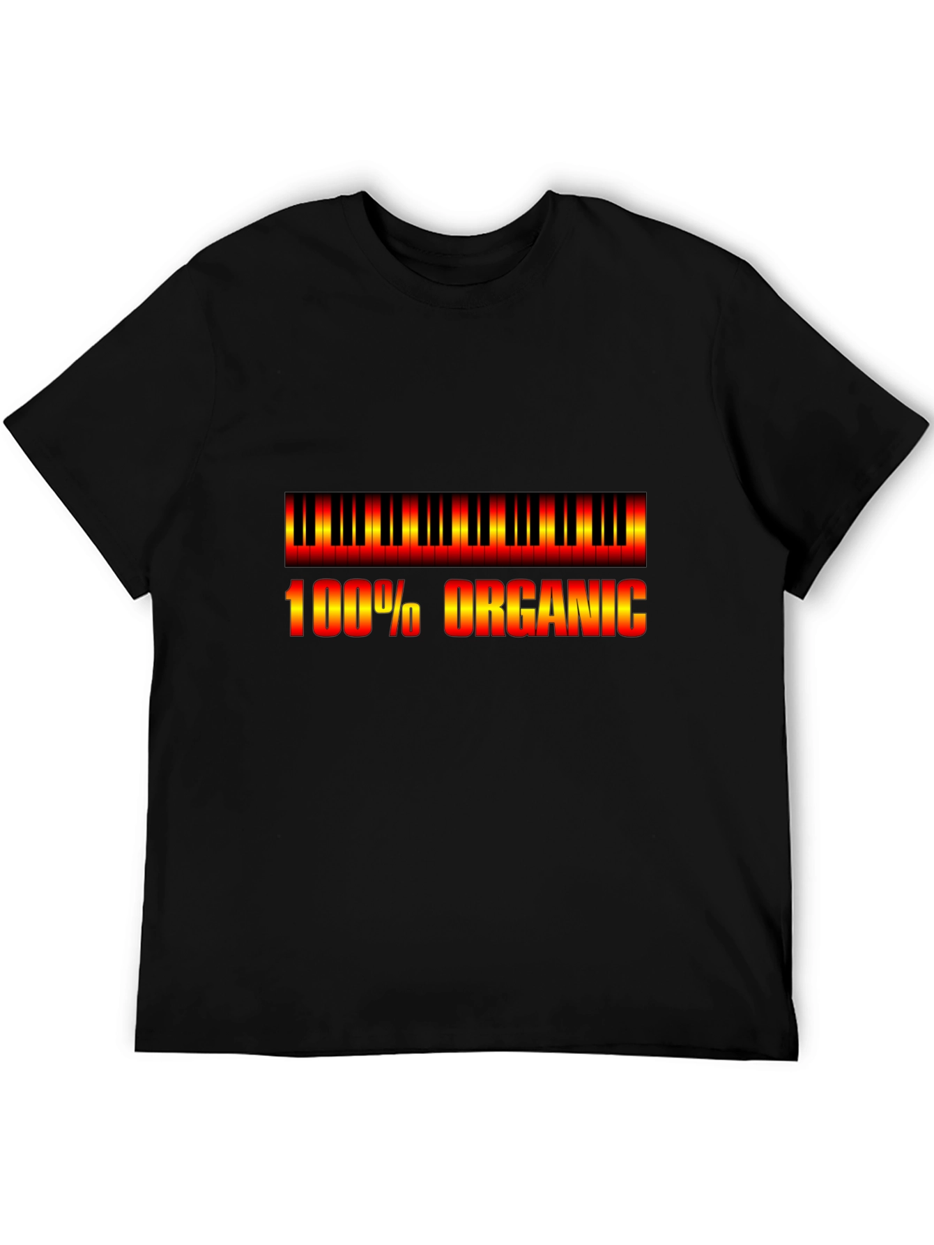 Organic Cotton T-Shirt with Piano Graphic