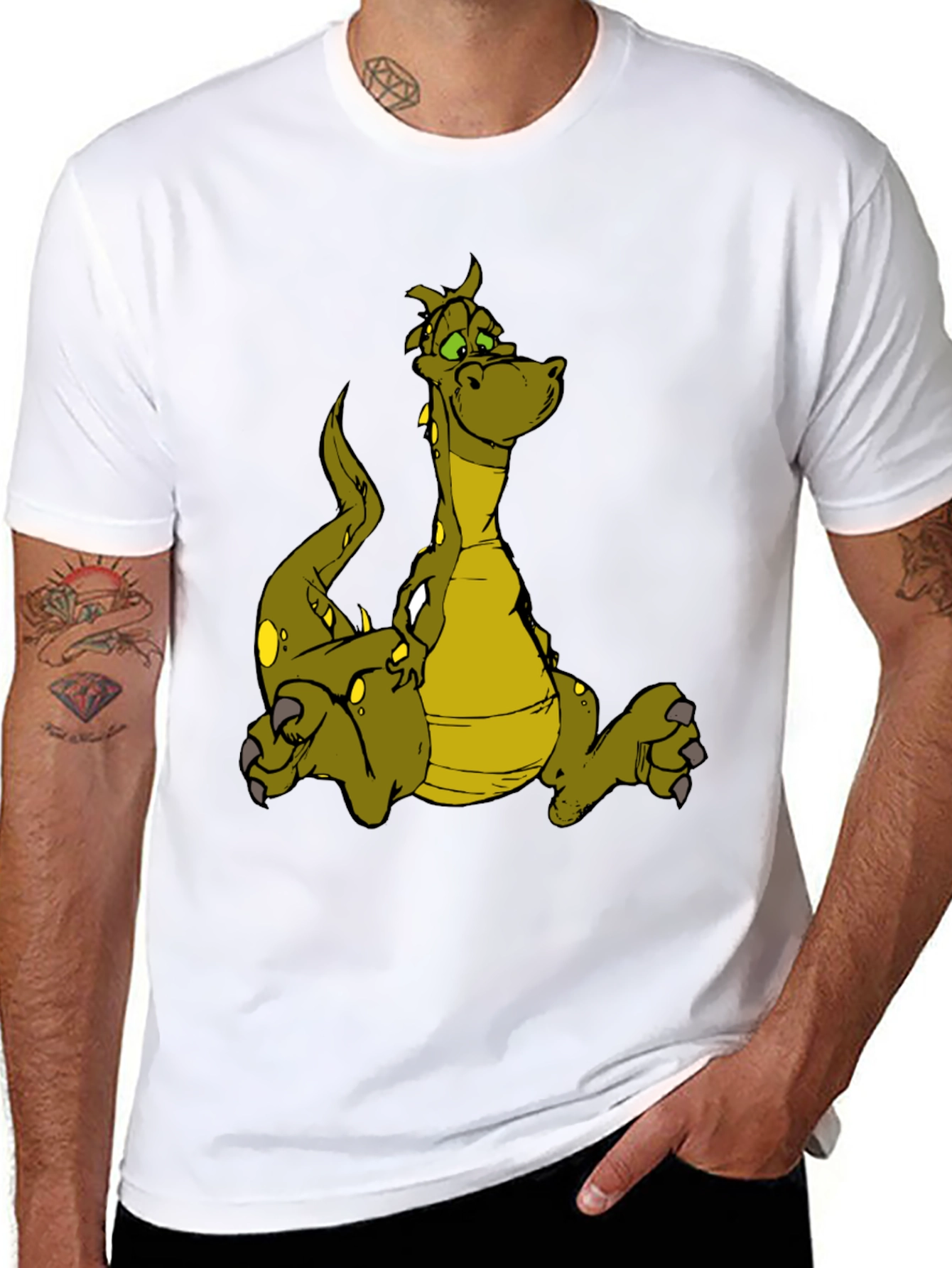 Dragon Graphic Tee - Black Cotton T-Shirt