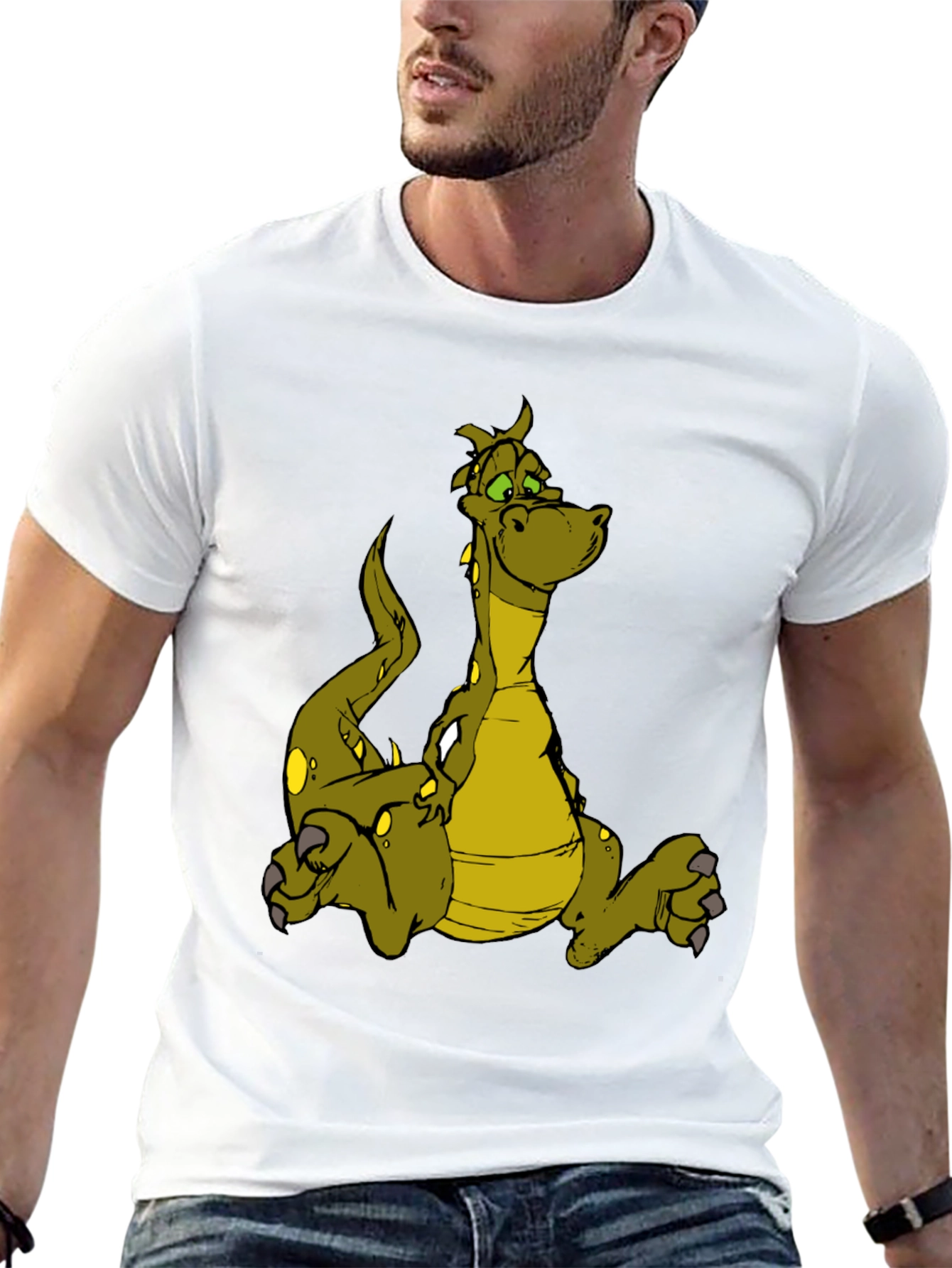 Dragon Graphic Tee - Black Cotton T-Shirt