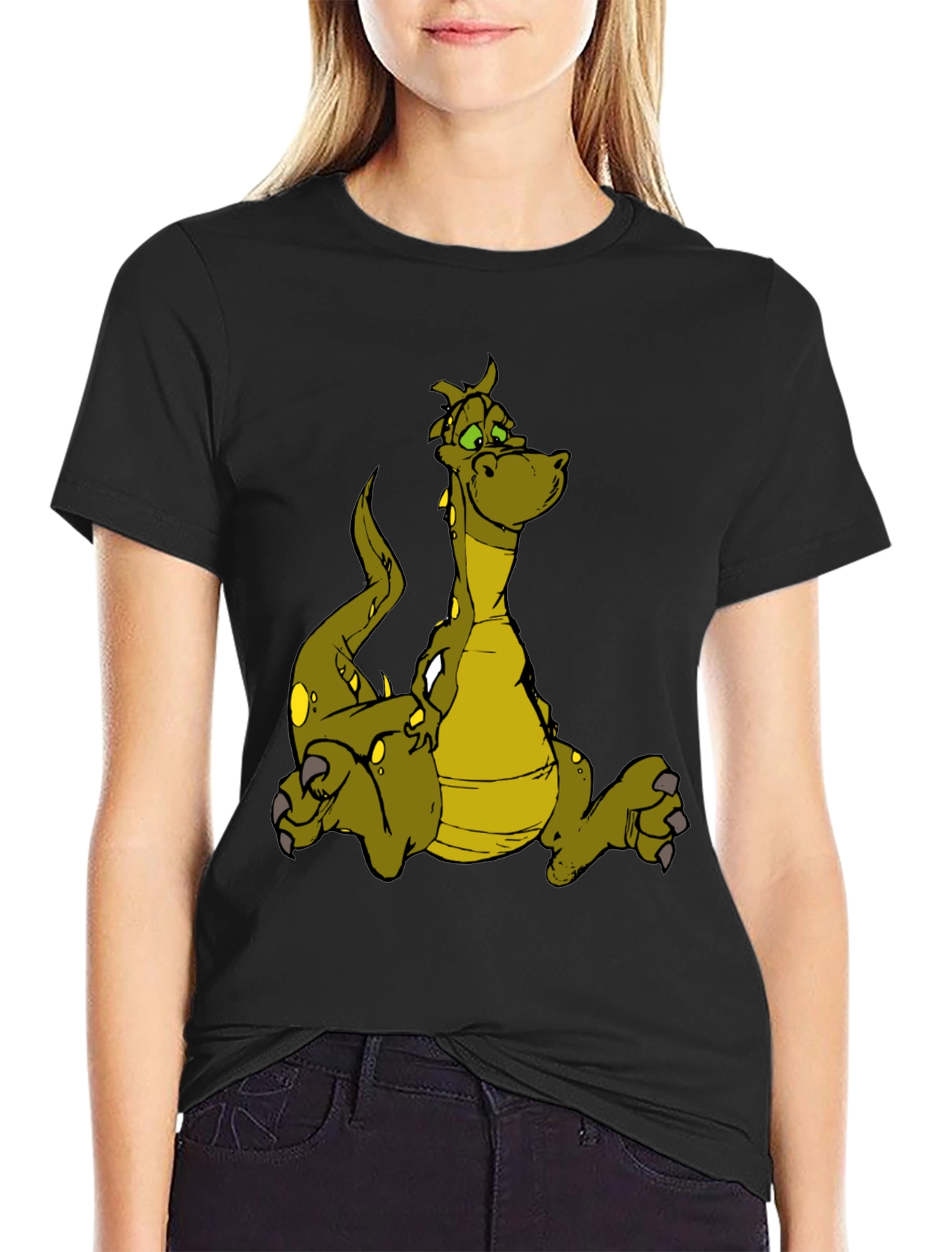 Dragon Graphic Tee - Black Cotton T-Shirt