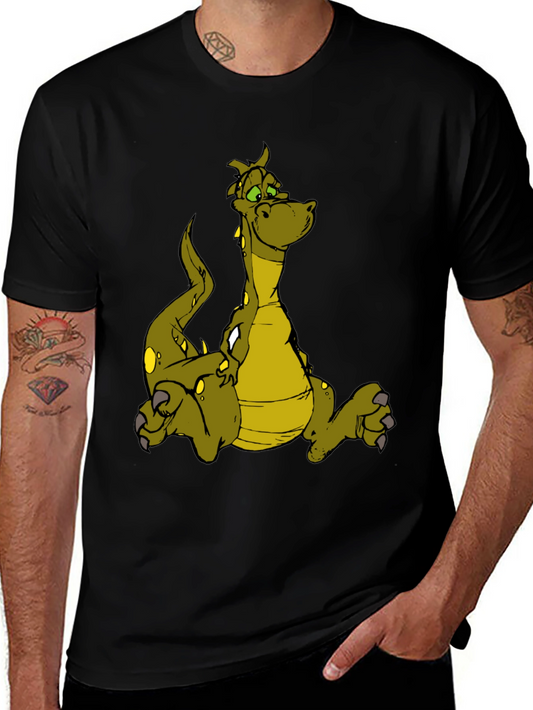 Dragon Graphic Tee - Black Cotton T-Shirt