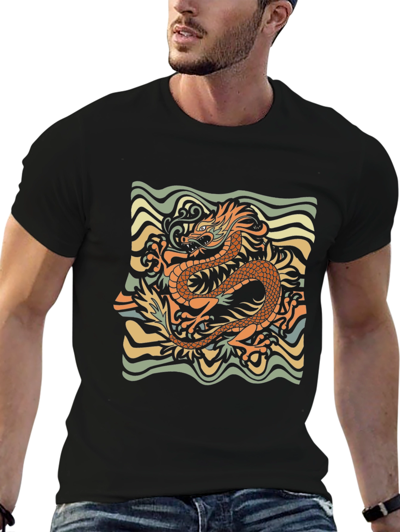 Dragon Graphic Tee - Retro Style