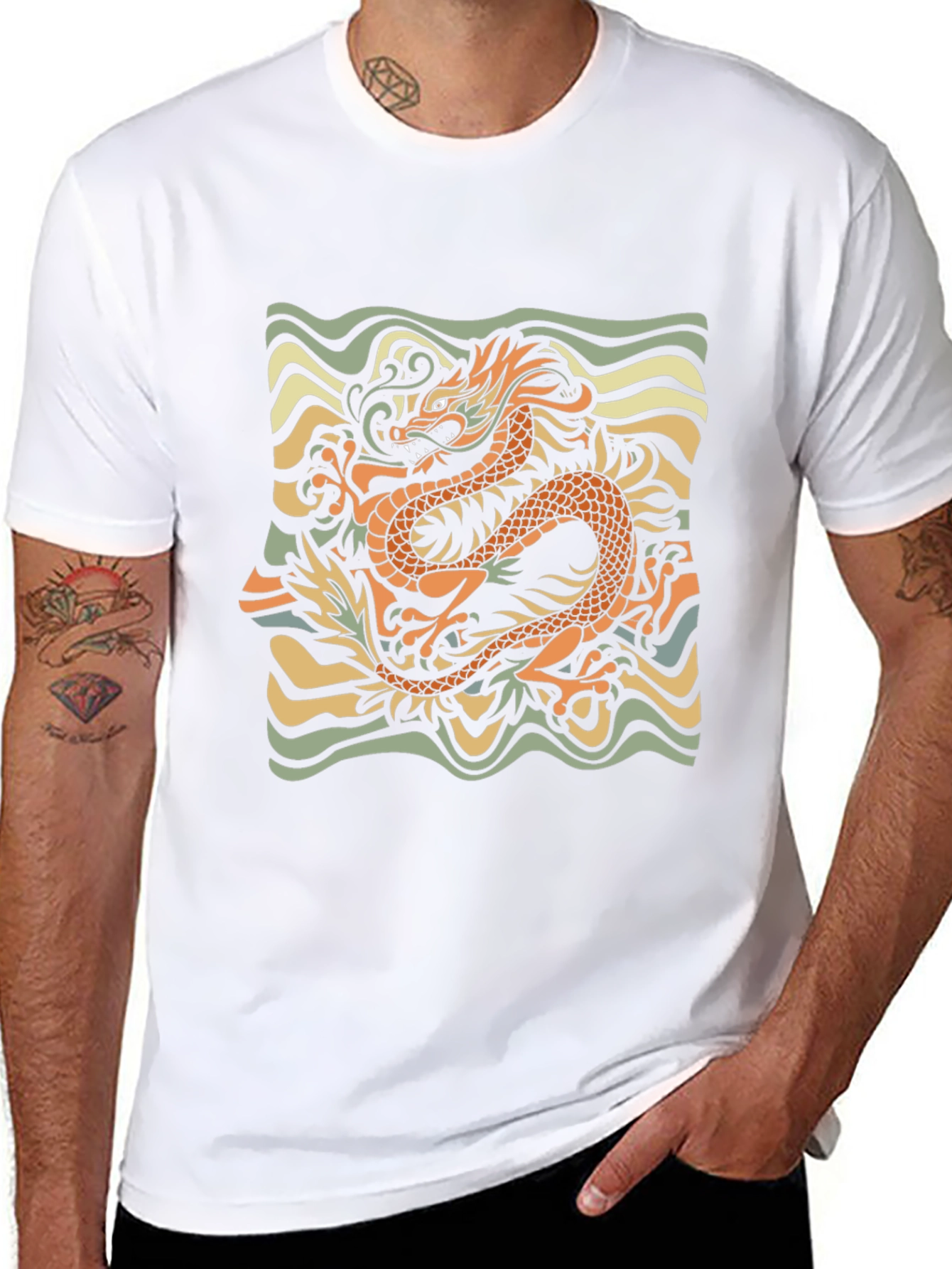 Dragon Graphic Tee - Retro Style