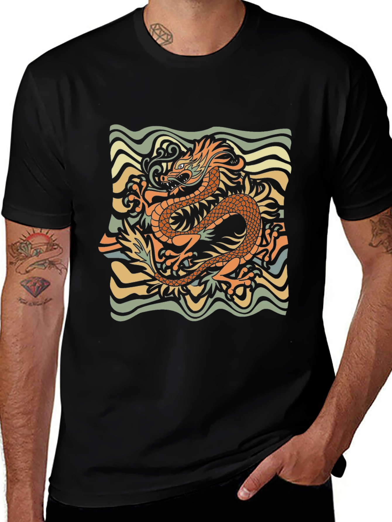 Dragon Graphic Tee - Retro Style