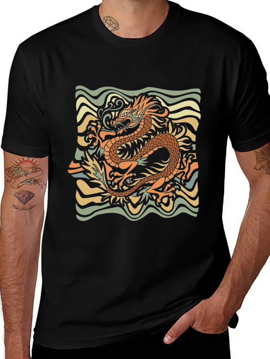 Dragon Graphic Tee - Retro Style
