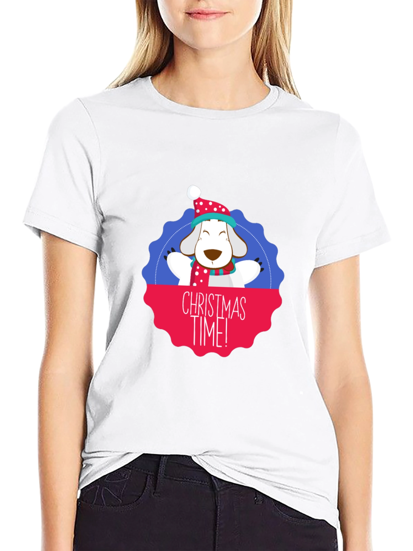 Christmas Time Dog Graphic T-Shirt