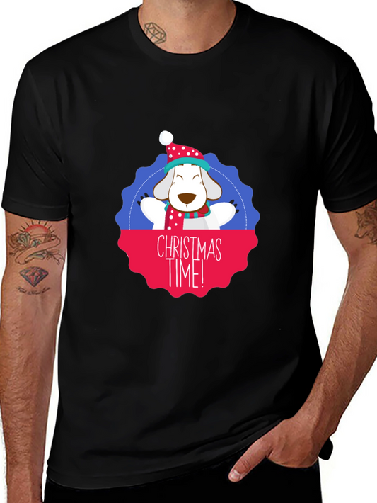 Christmas Time Dog Graphic T-Shirt