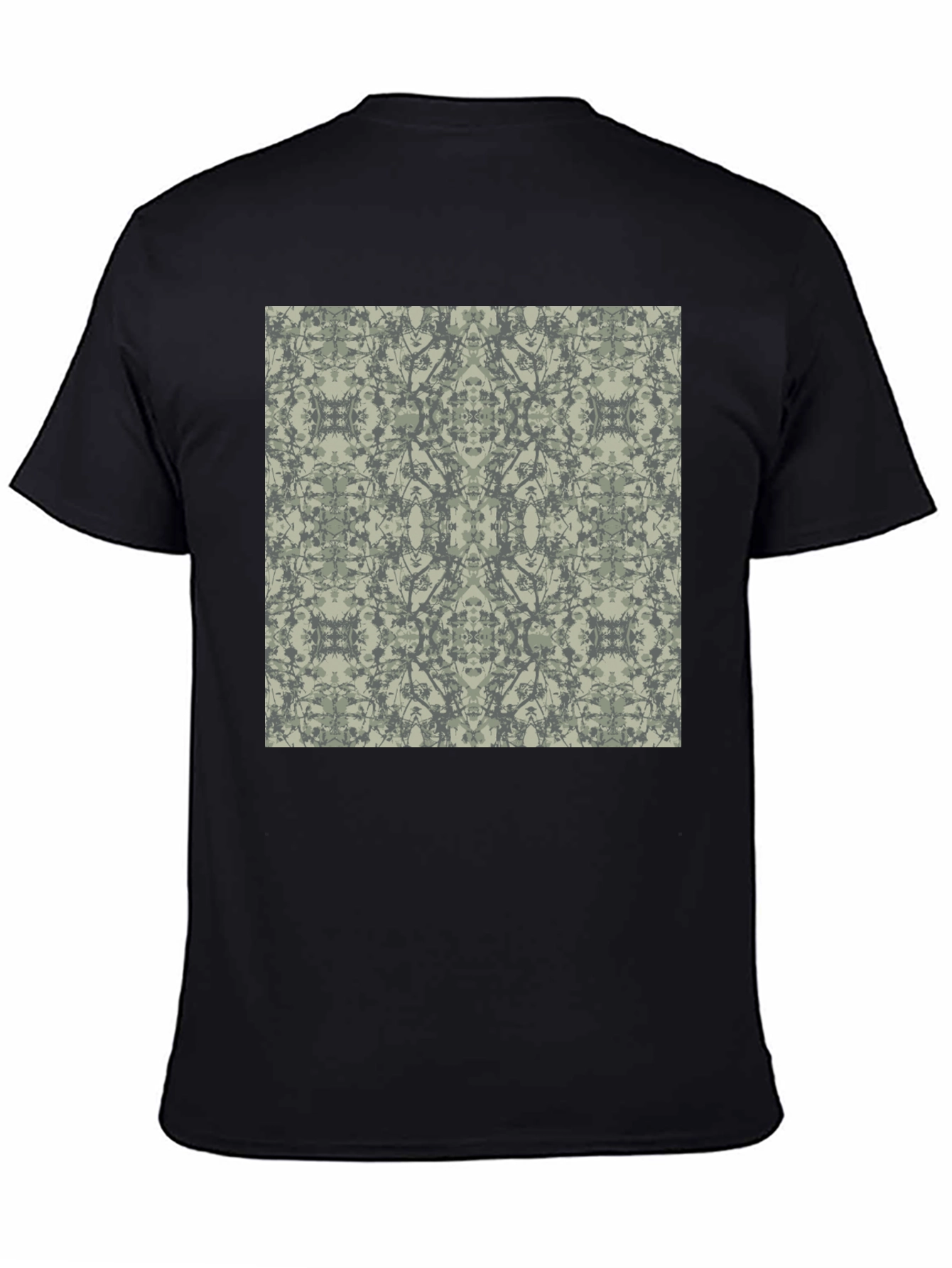 Modern Pattern T-Shirt - Black Crew Neck Tee