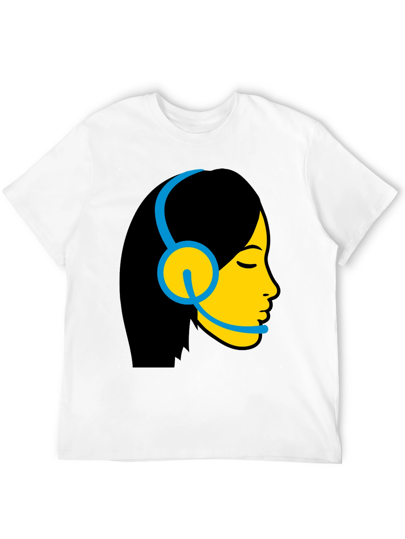 Cool Graphic Tee - Woman with Headset Design
