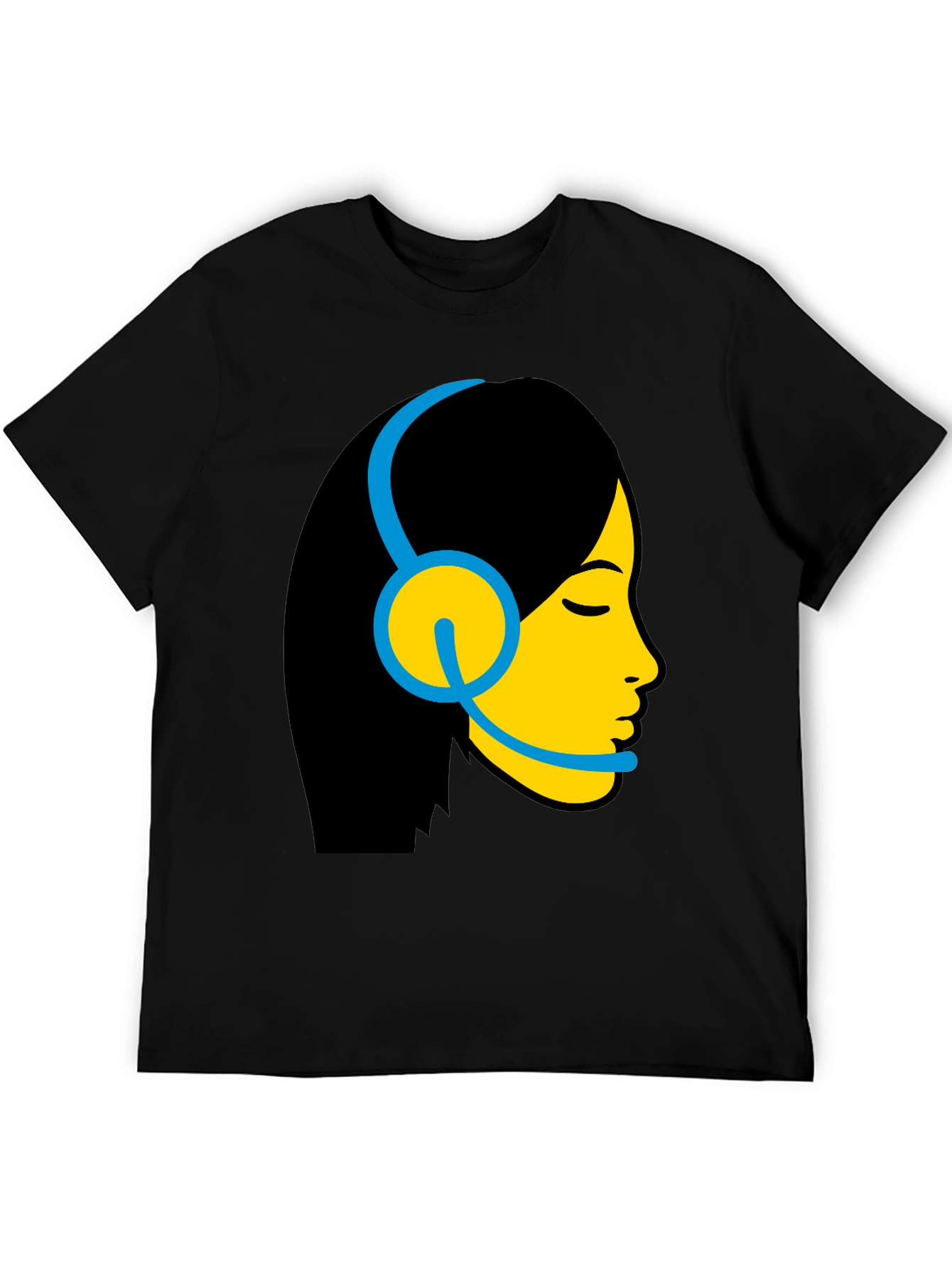 Cool Graphic Tee - Woman with Headset Design