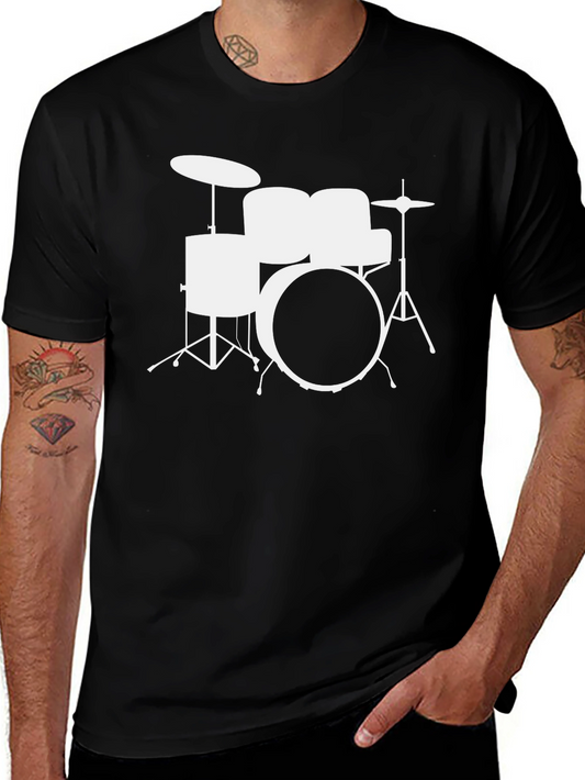 Drum Set Graphic Black T-Shirt