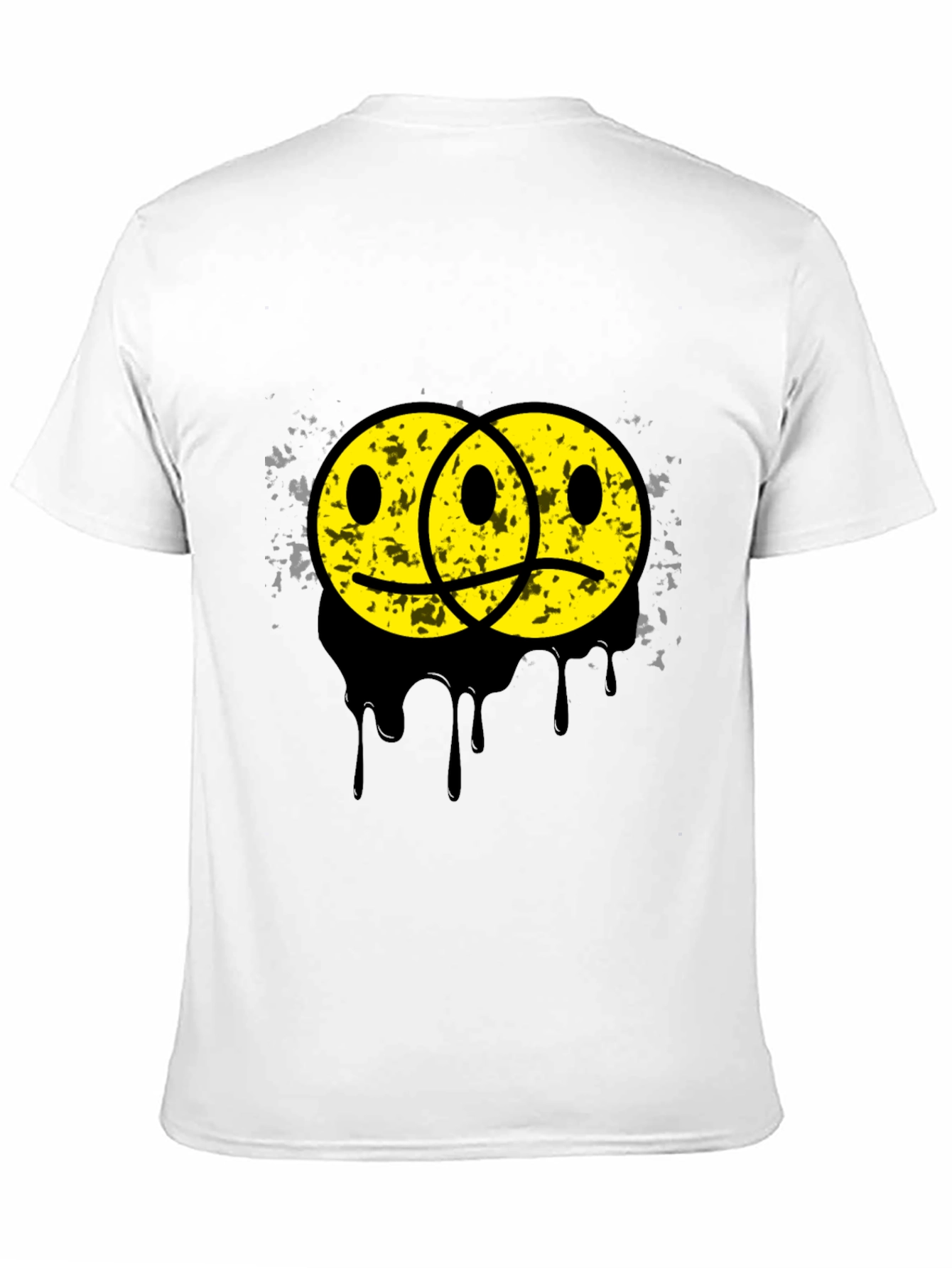 Sad Happy Face Graphic Tee - Unisex Black T-Shirt