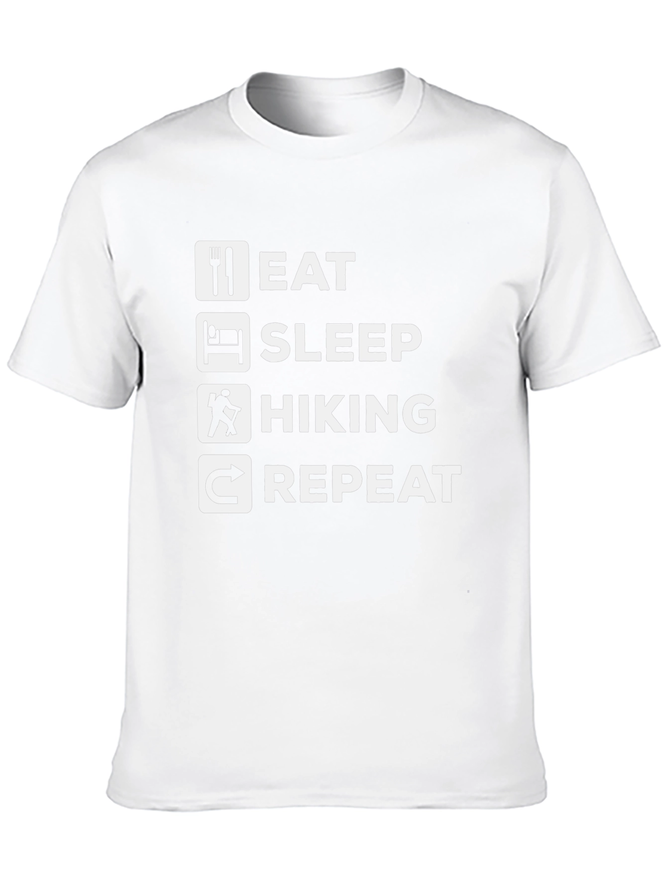 Eat Sleep Hiking Repeat T-Shirt - Black Cotton Tee