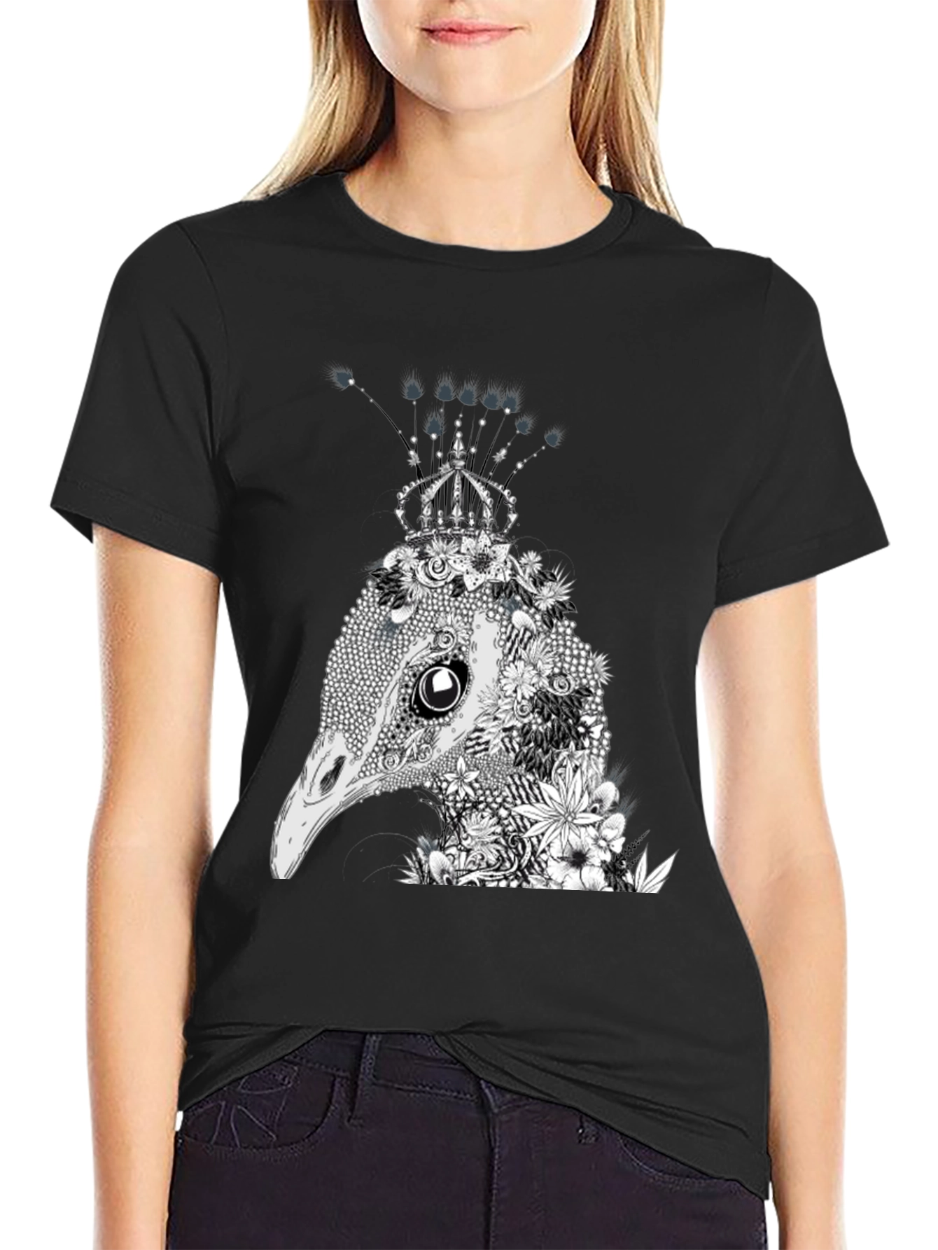 Floral Ostrich Crown Graphic Tee