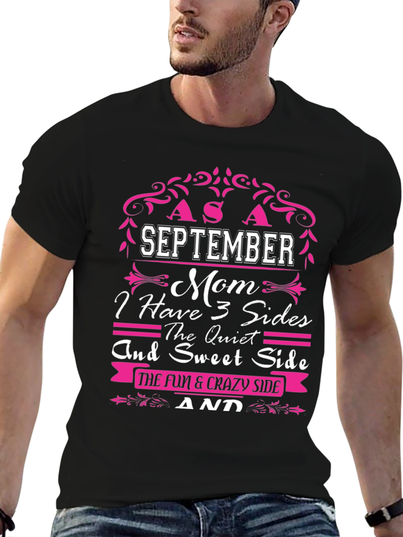 September Mom Three Sides Graphic T-Shirt