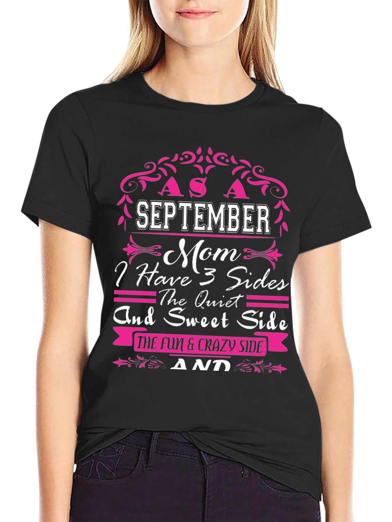 September Mom Three Sides Graphic T-Shirt