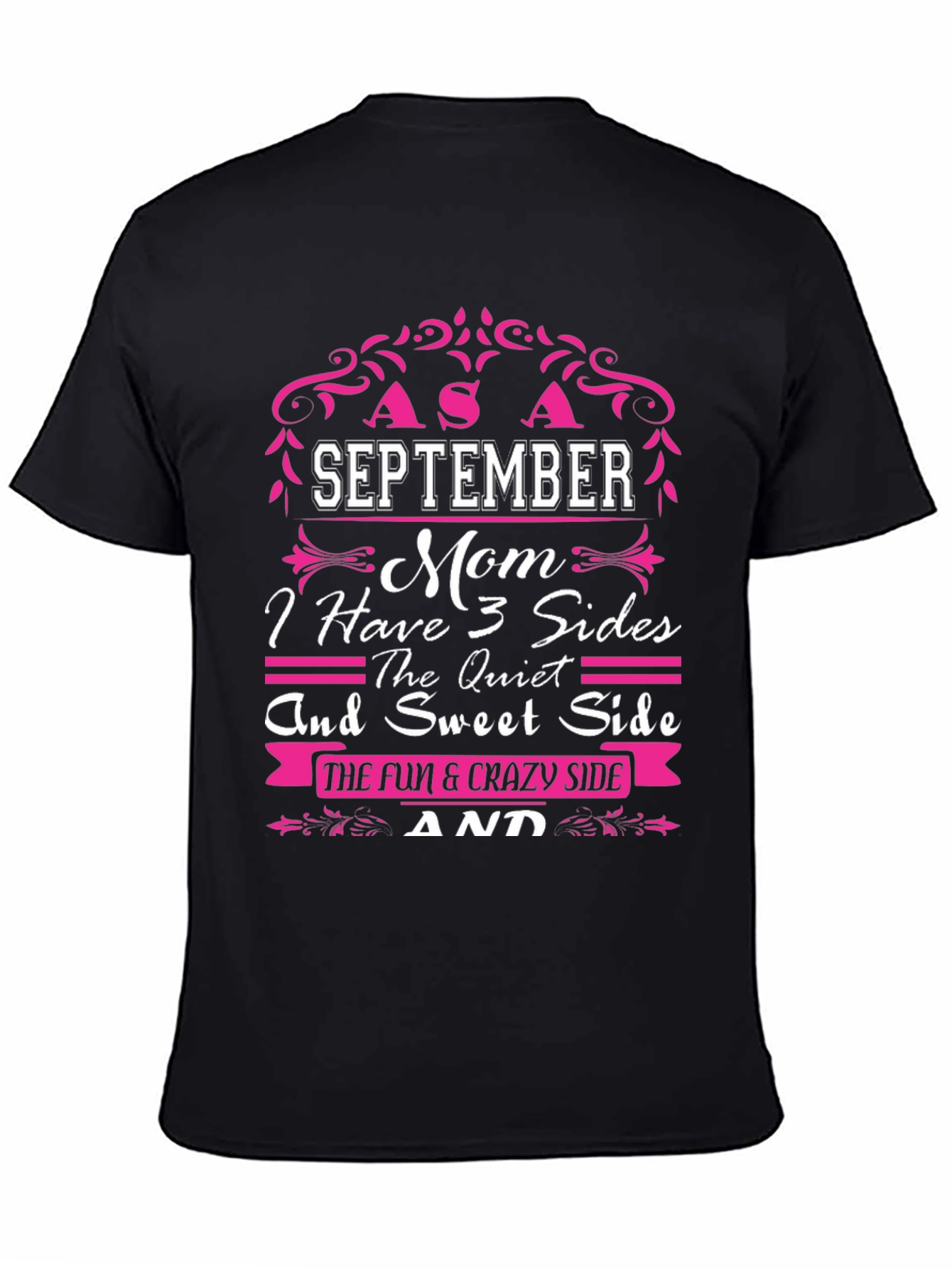 September Mom Three Sides Graphic T-Shirt