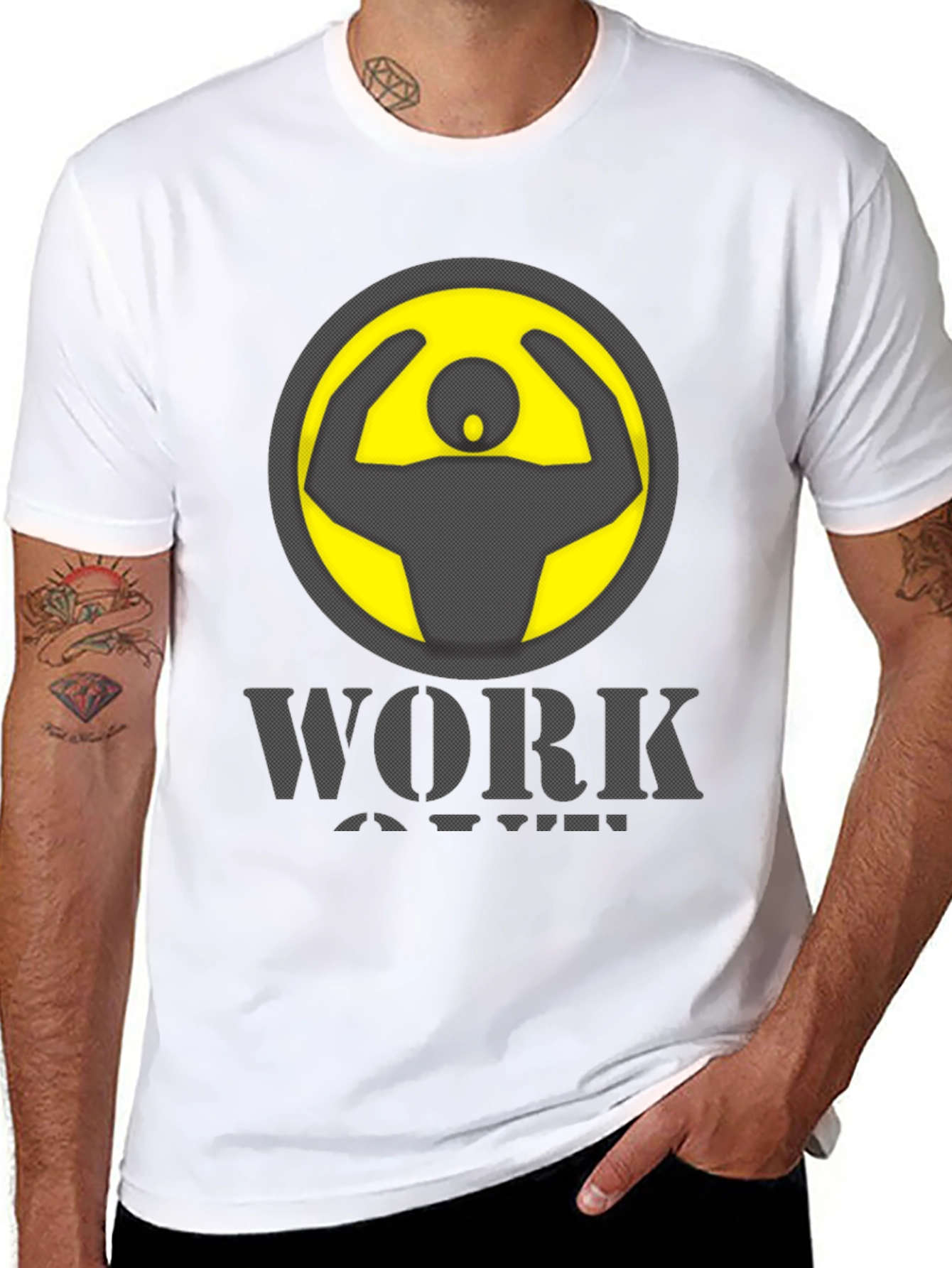 Work Out Graphic Print Crew Neck T-Shirt