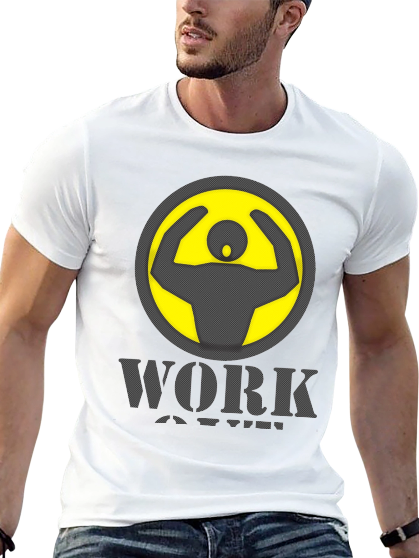 Work Out Graphic Print Crew Neck T-Shirt
