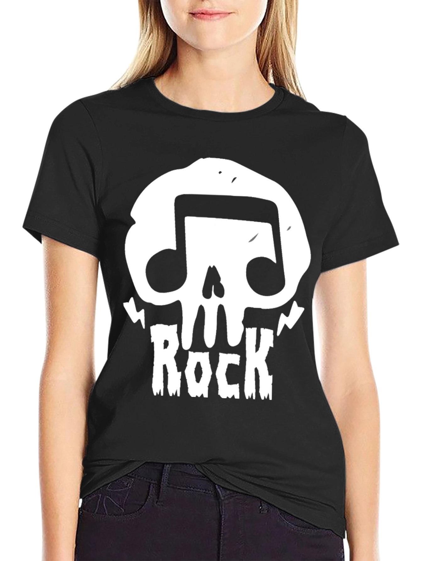 Rock Music Skull T-Shirt - Mens Black Graphic Tee