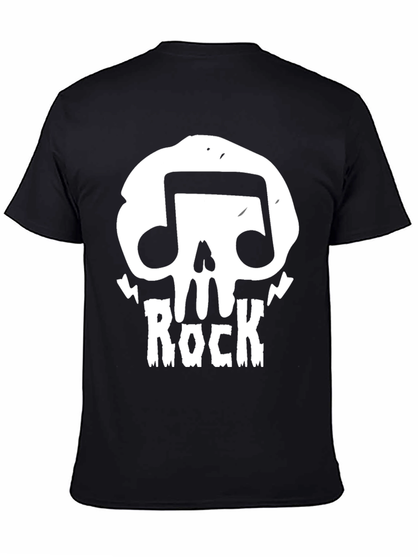 Rock Music Skull T-Shirt - Mens Black Graphic Tee