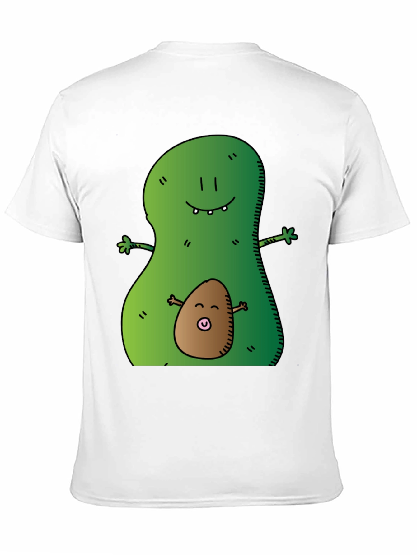 Avocado Hug Graphic Tee - Black Cotton T-Shirt