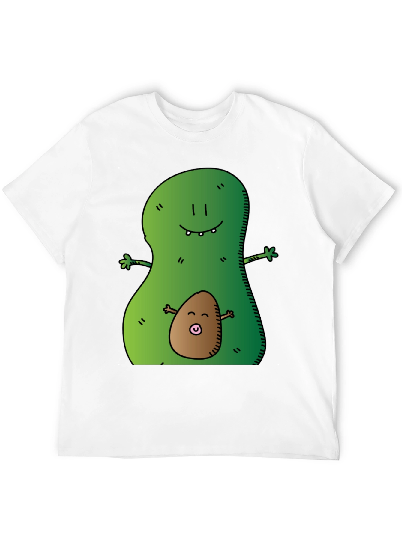 Avocado Hug Graphic Tee - Black Cotton T-Shirt