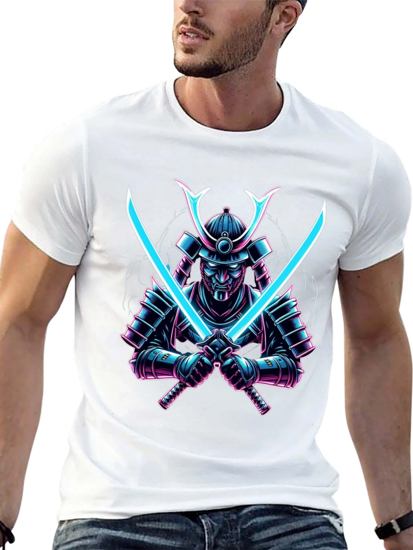 Samurai Warrior Graphic Tee - Black
