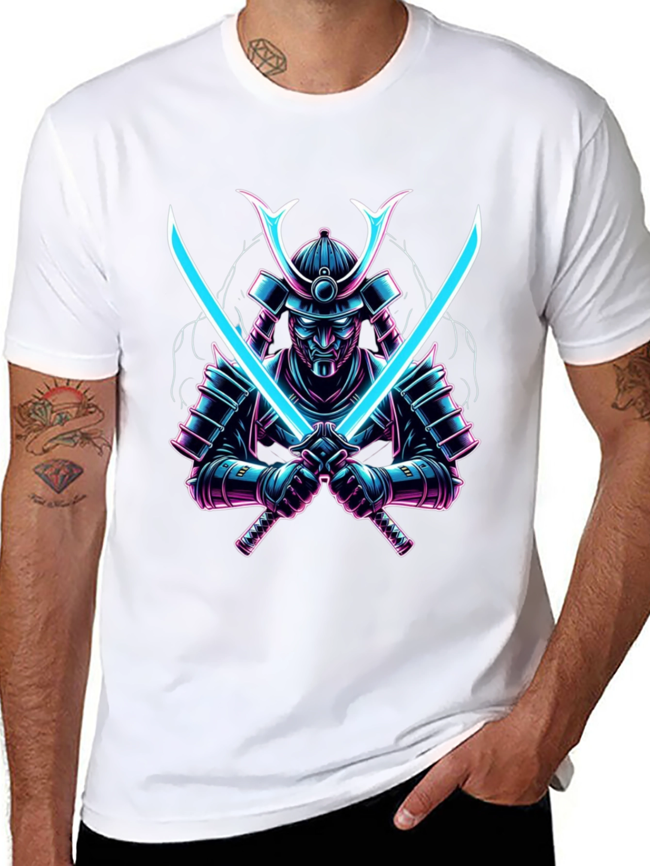Samurai Warrior Graphic Tee - Black