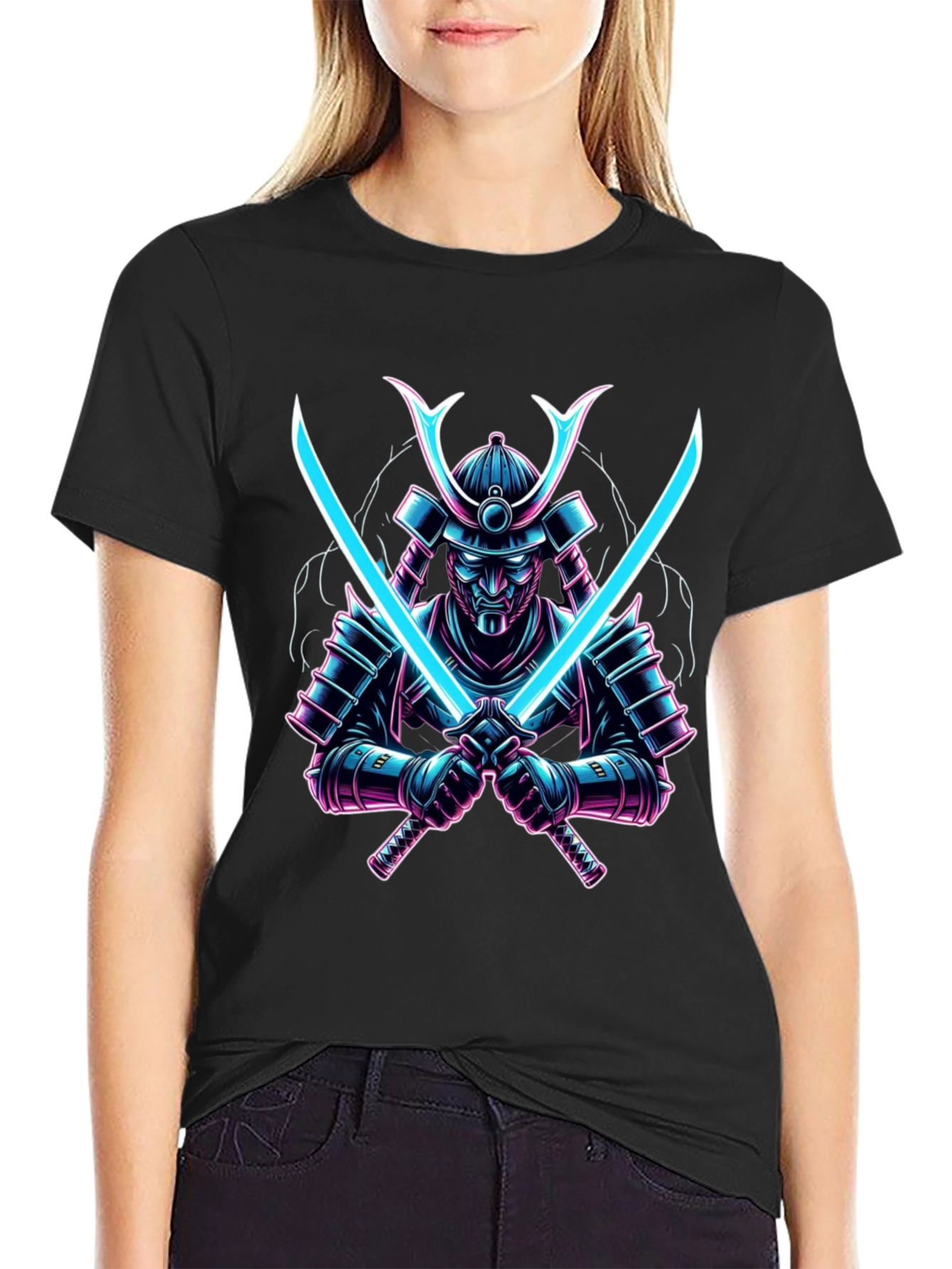 Samurai Warrior Graphic Tee - Black