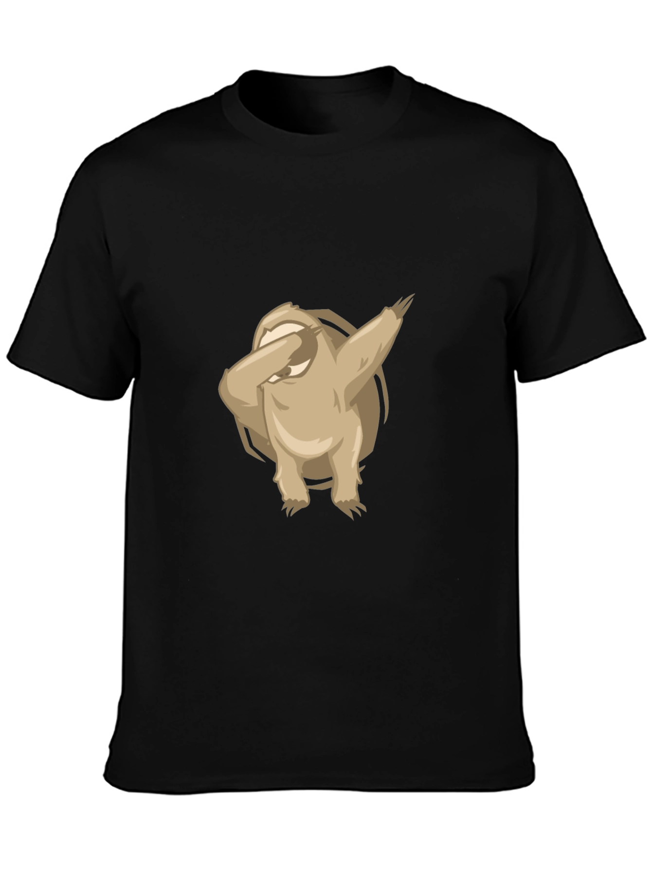 Dabbing Sloth Graphic Tee - Black Cotton T-Shirt