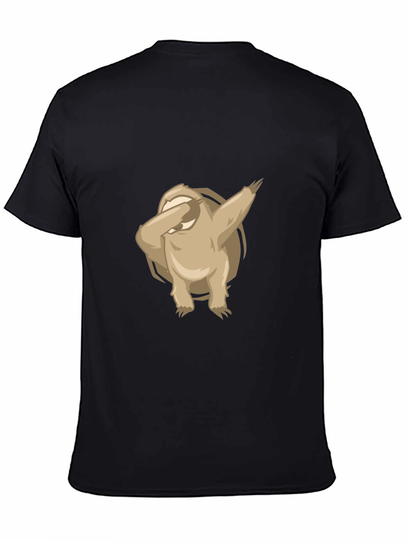 Dabbing Sloth Graphic Tee - Black Cotton T-Shirt