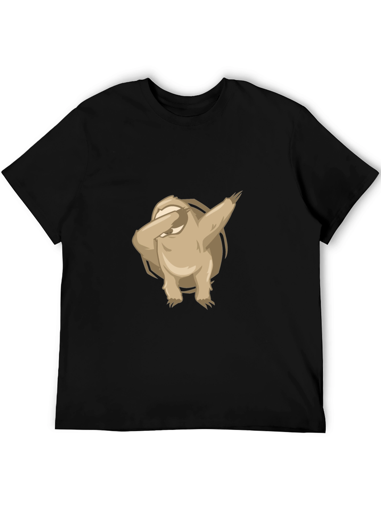 Dabbing Sloth Graphic Tee - Black Cotton T-Shirt