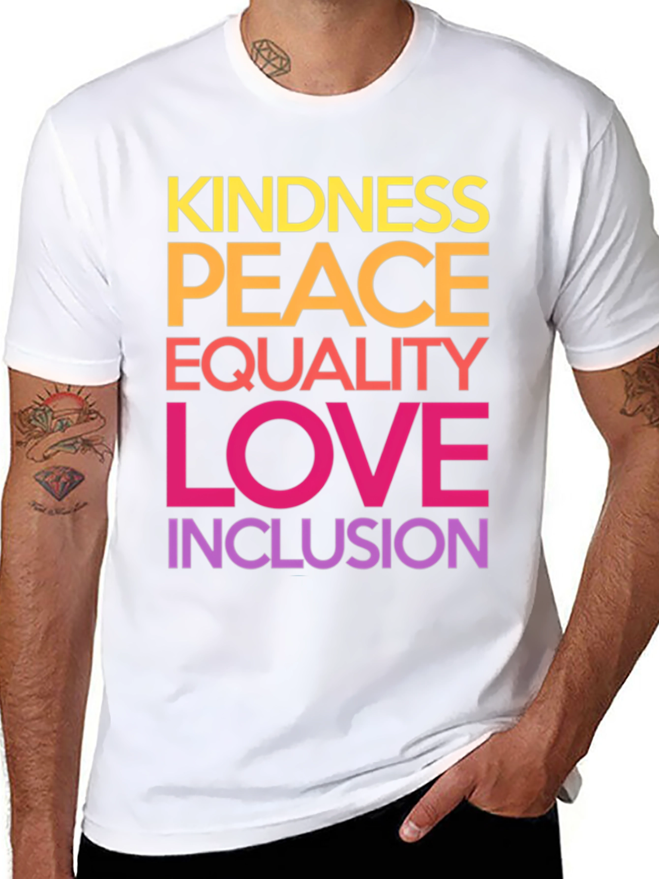 Kindness Peace Equality Love Inclusion Graphic Tee