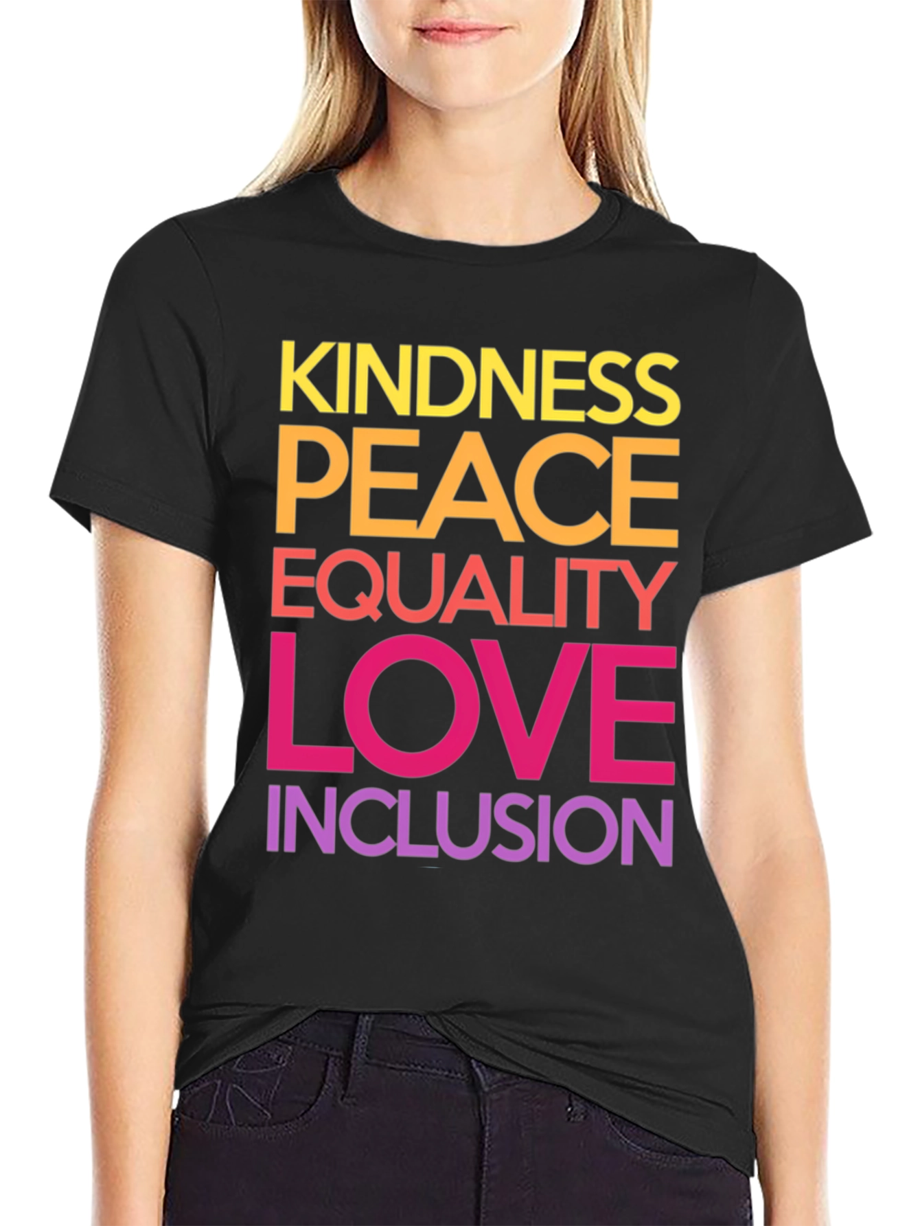 Kindness Peace Equality Love Inclusion Graphic Tee