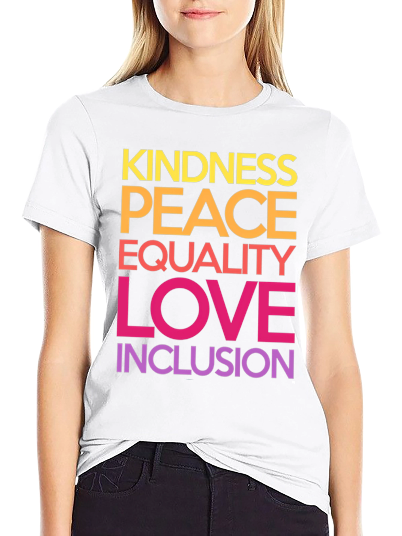 Kindness Peace Equality Love Inclusion Graphic Tee