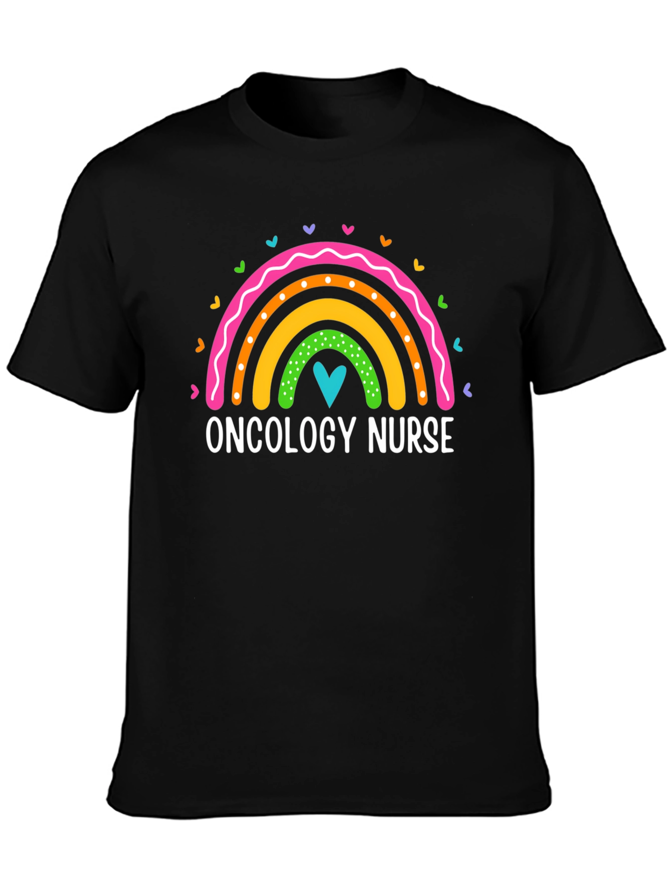 Oncology Nurse Rainbow Heart T-Shirt