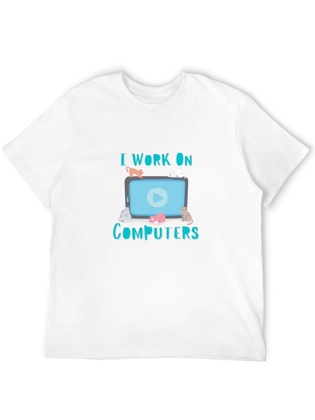 I Work On Computers Cat T-Shirt