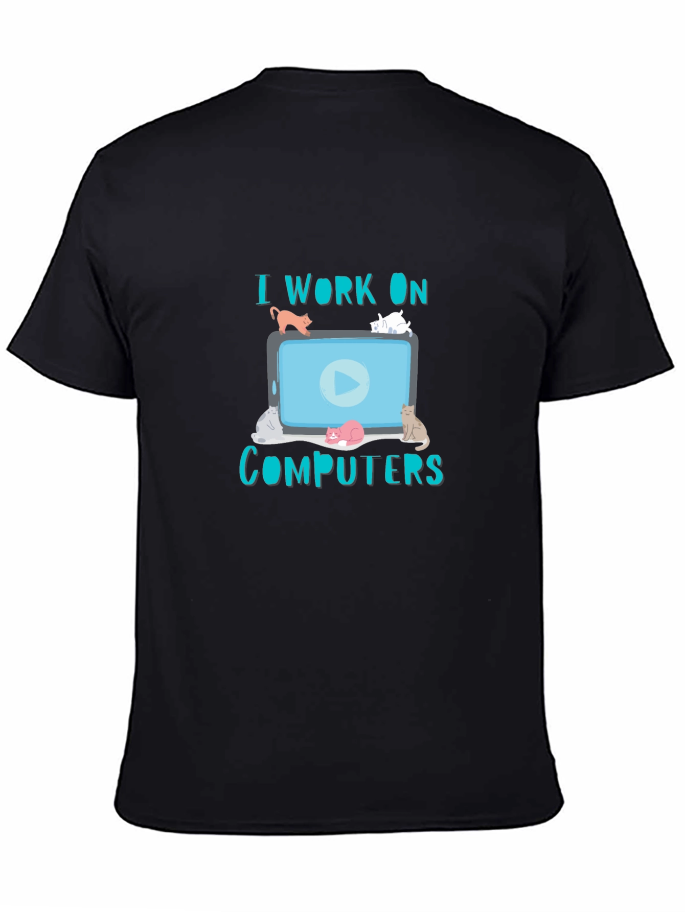 I Work On Computers Cat T-Shirt